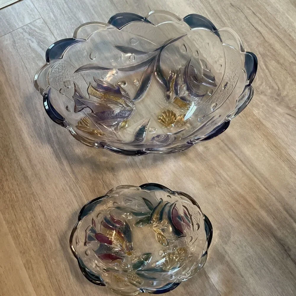Mikasa Savoir Vivre Key Lago Tropical Fish Design Two Bowls Perfect Condition